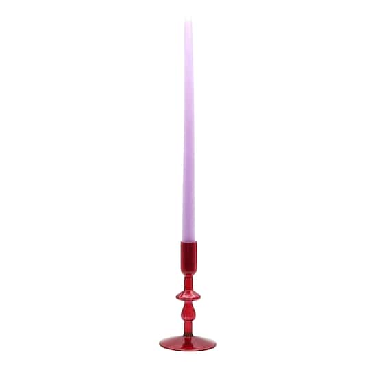 6.25" Burgundy Mushroom Glass Taper Candle Holder by Ashland®